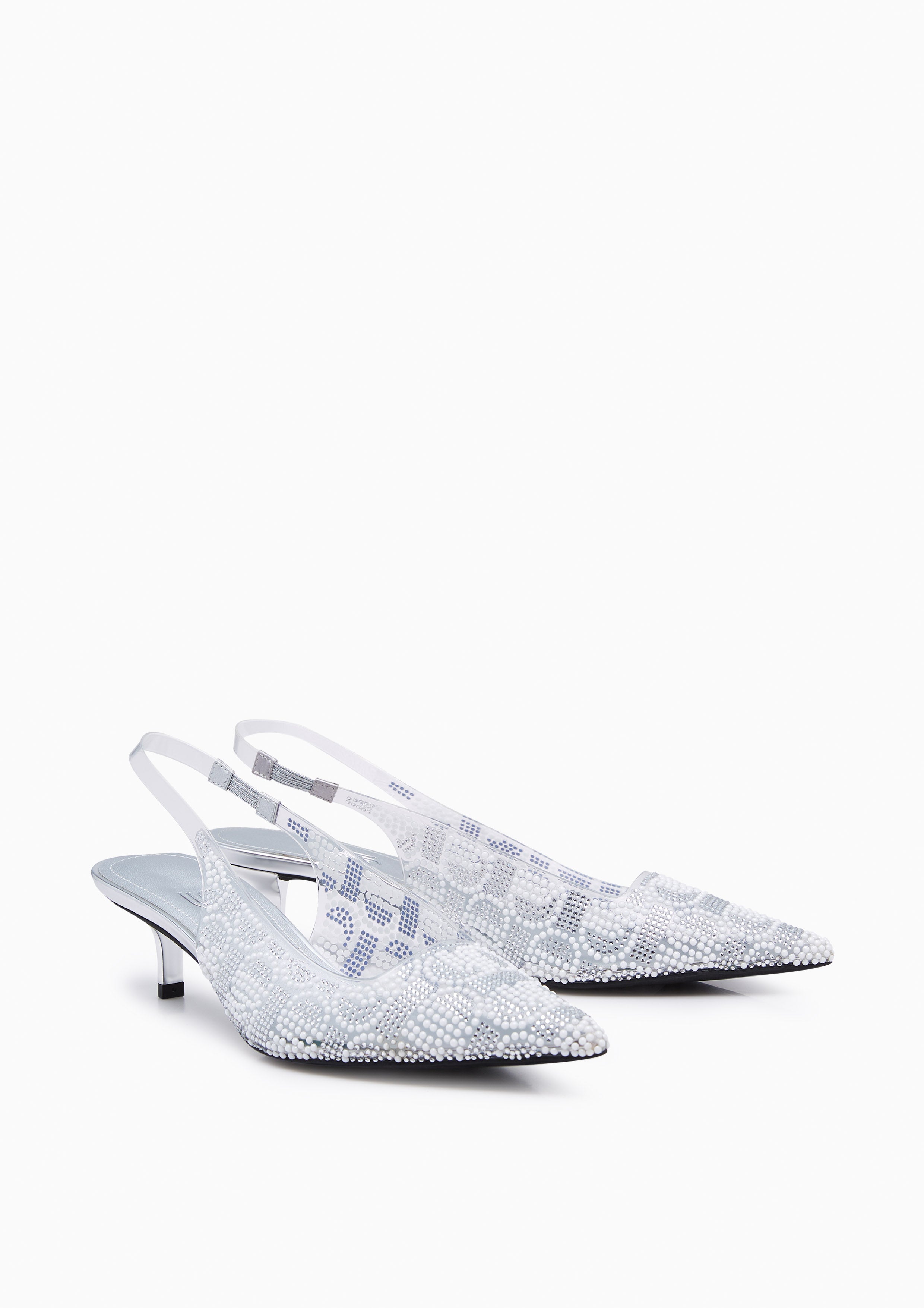 Newly Clear Slback Infinite Heels - Silver