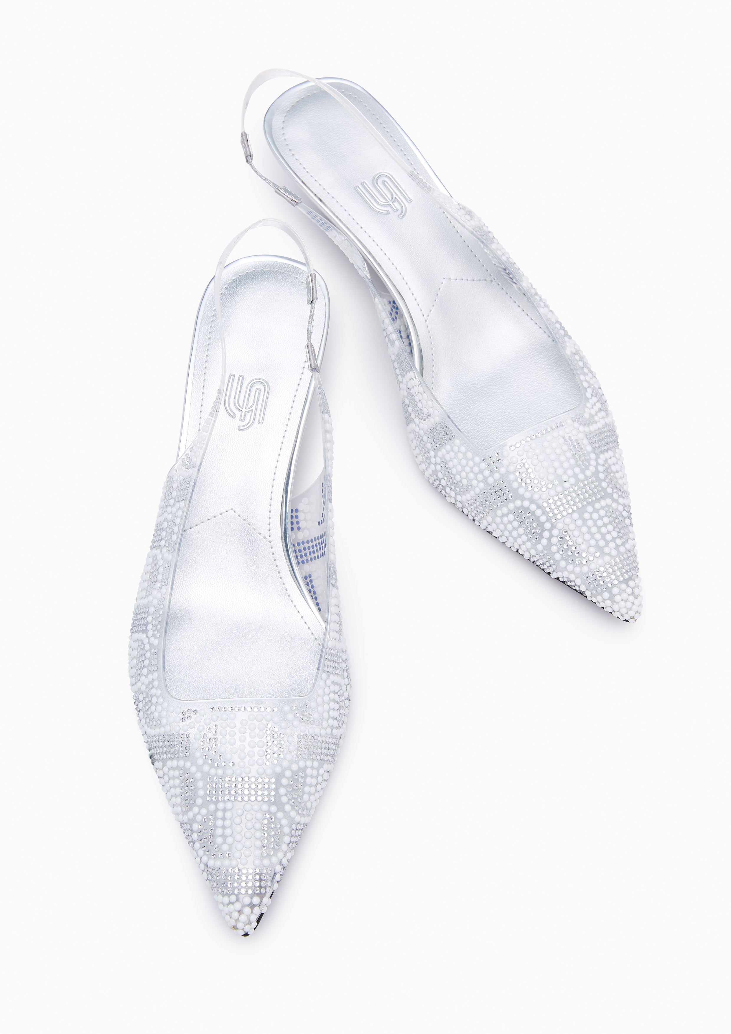 Newly Clear Slback Infinite Heels - Silver