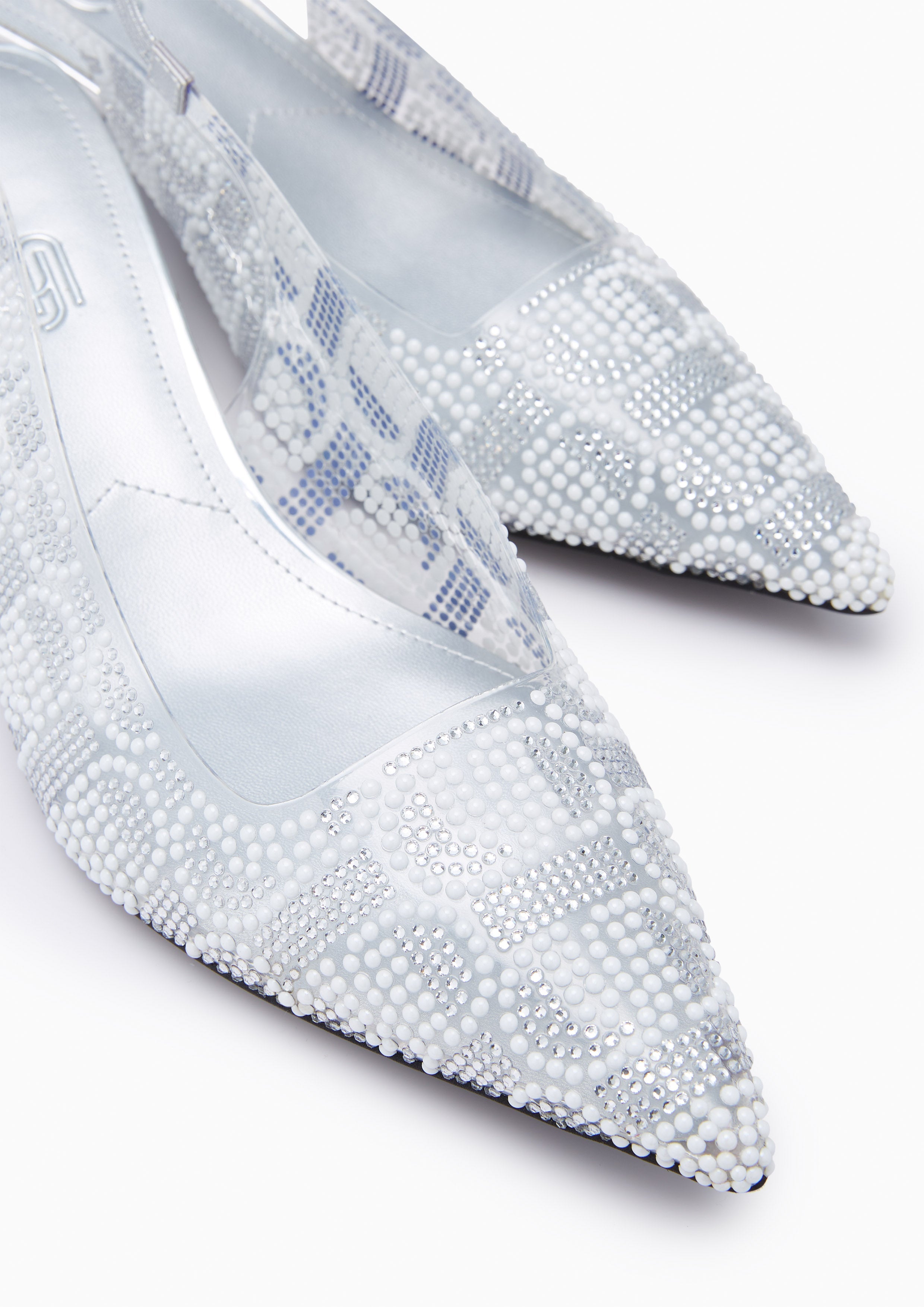 Newly Clear Slback Infinite Heels - Silver