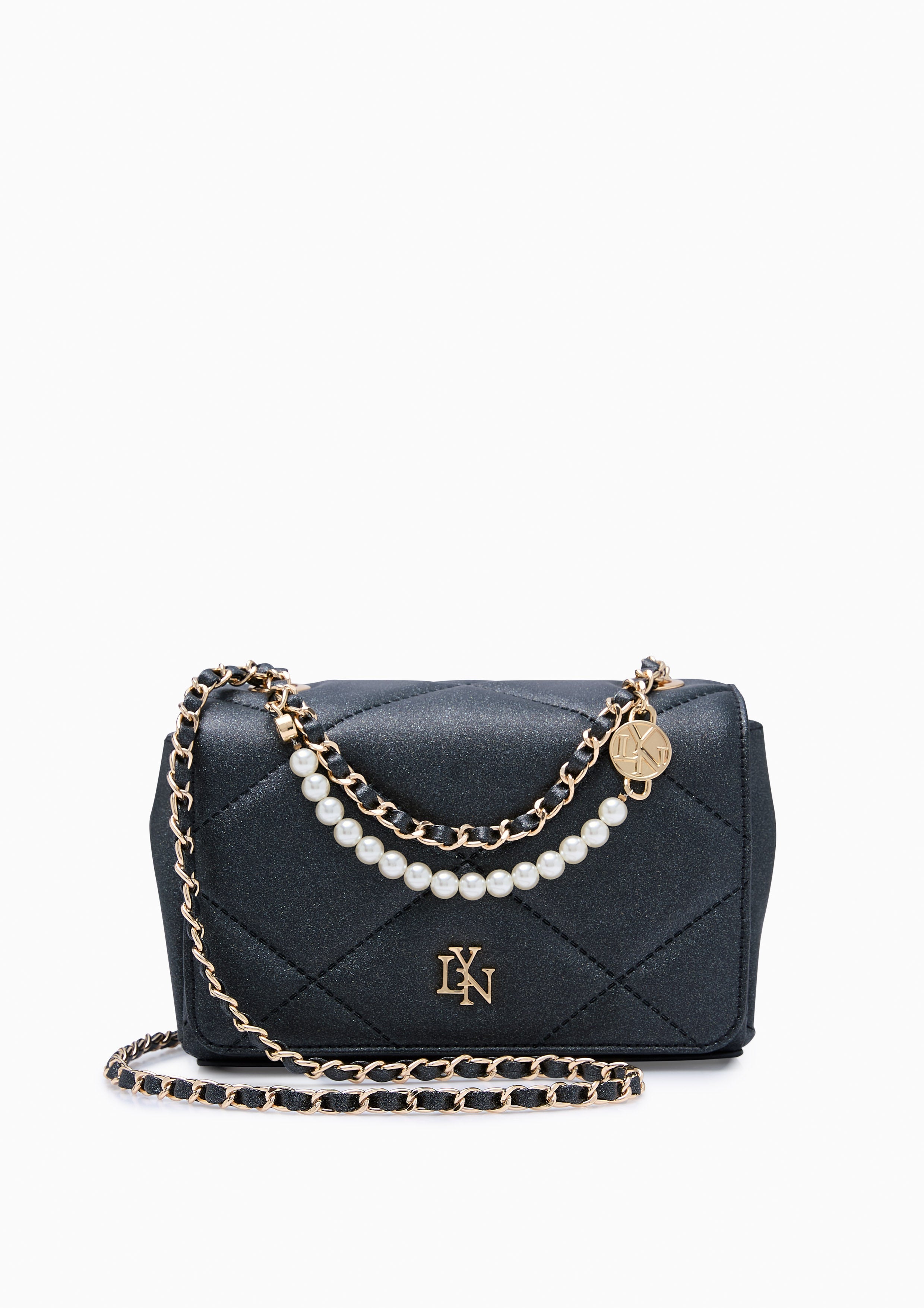 Ferna  Crossbody Bag - Glitter Black