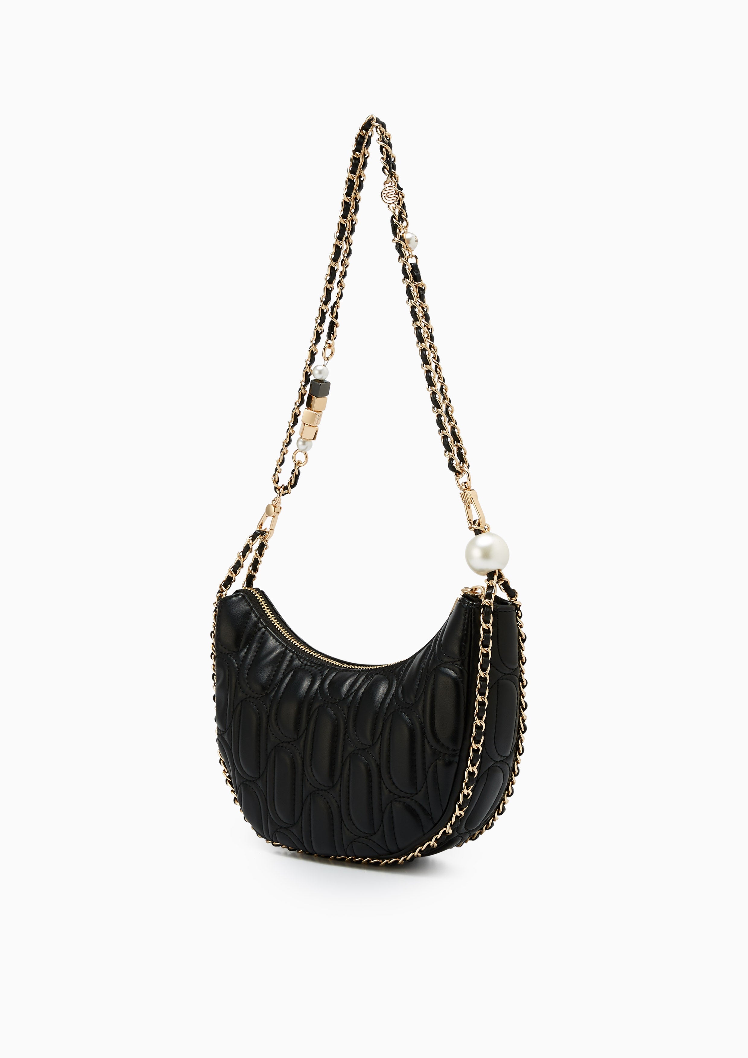 Mika Infinite Half Moon Shoulder Bag - Black
