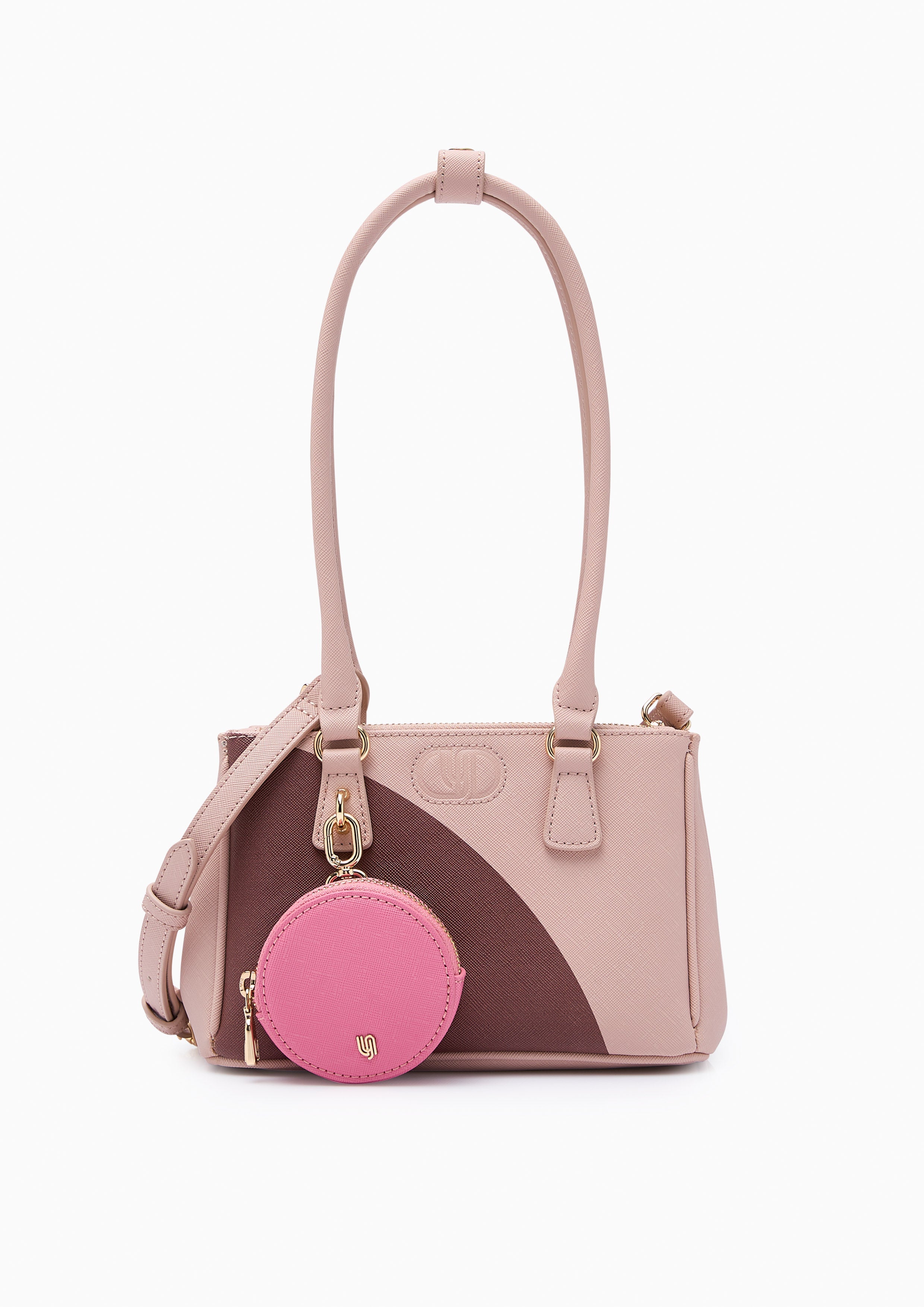 Maddie  W/Pocket Shoulder Bag - Printed Nude