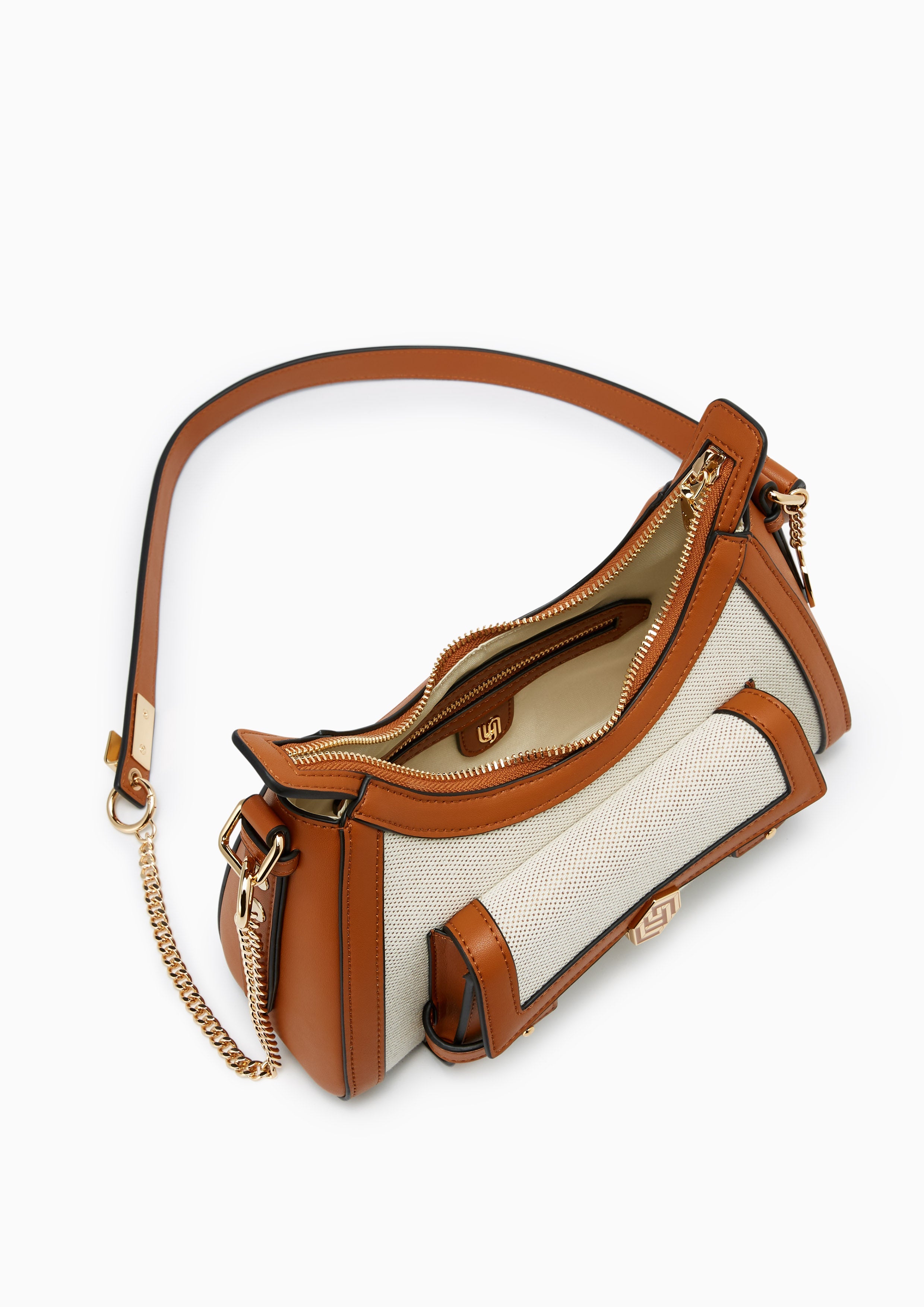 Giselle Canvas  Shoulder Bag - Light Beige