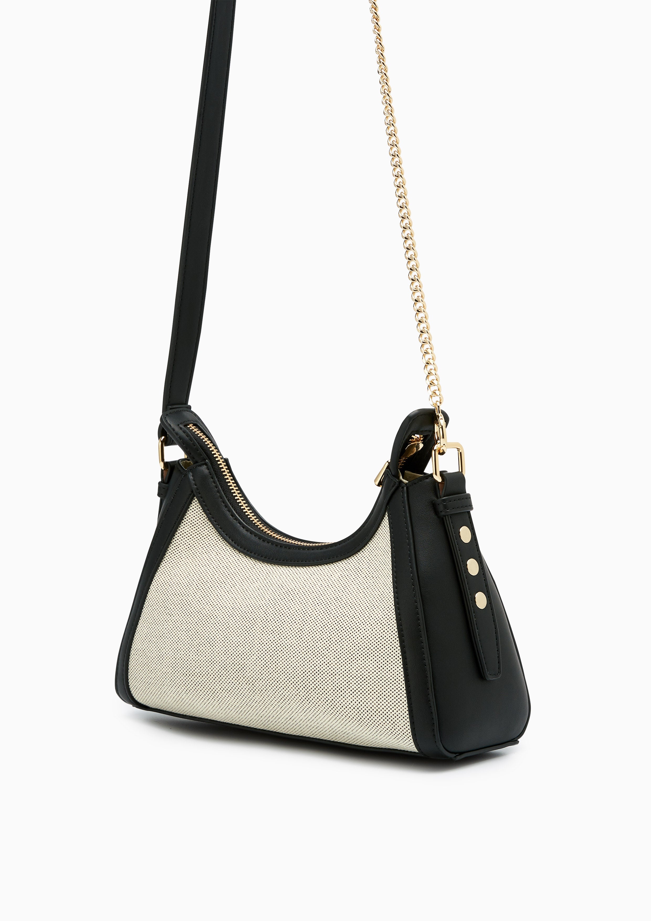 Giselle Canvas  Shoulder Bag - Black