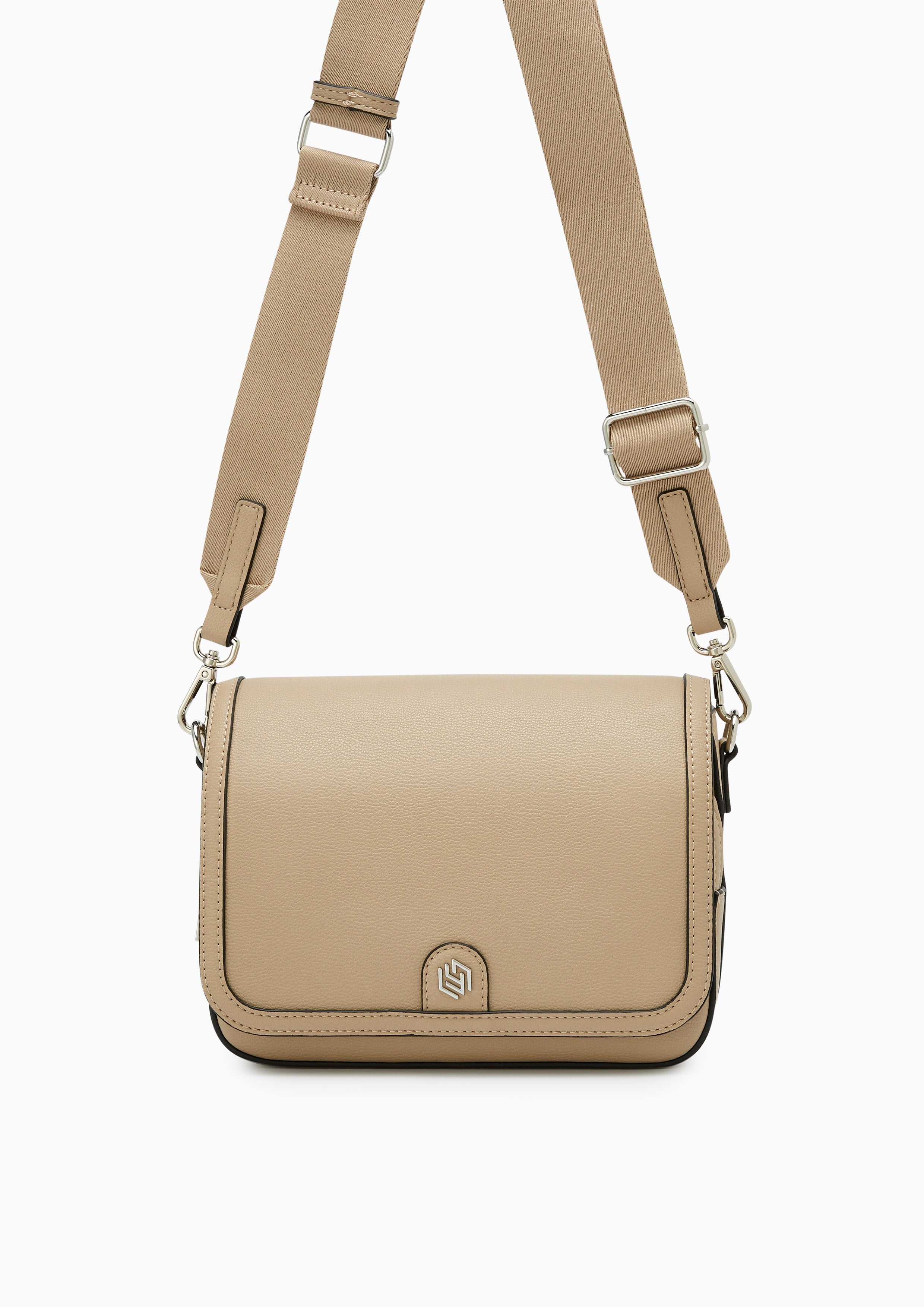 Dune Scape Messenger Crossbody Bag - Beige
