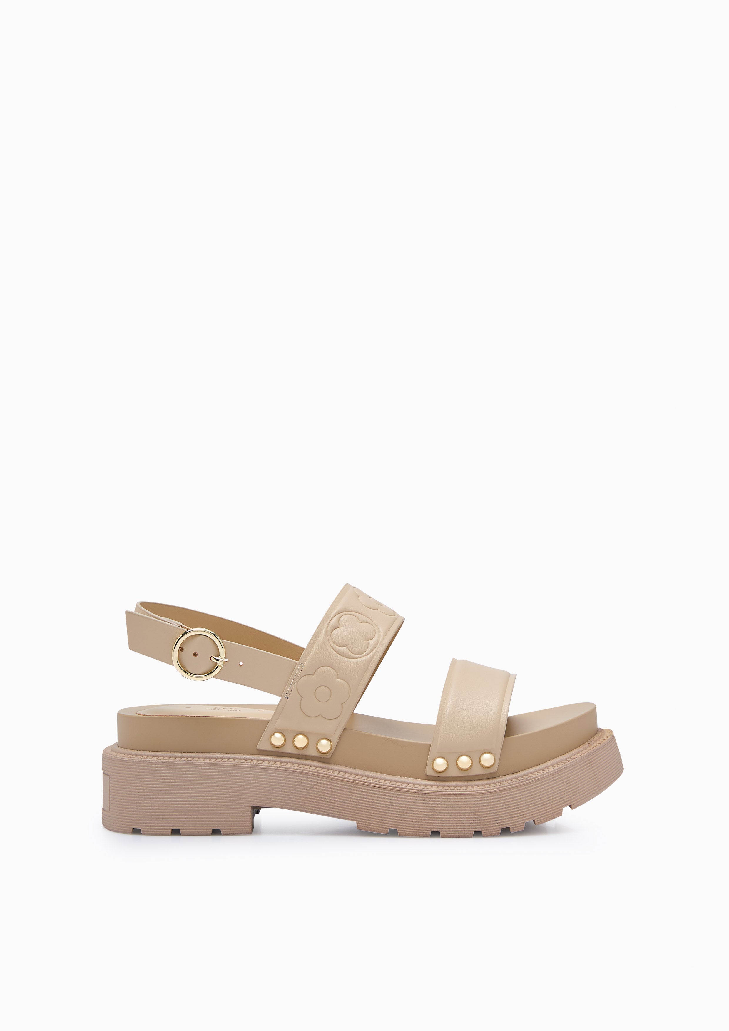 Blossom Sling Back Flats And Sandals - Light Beige