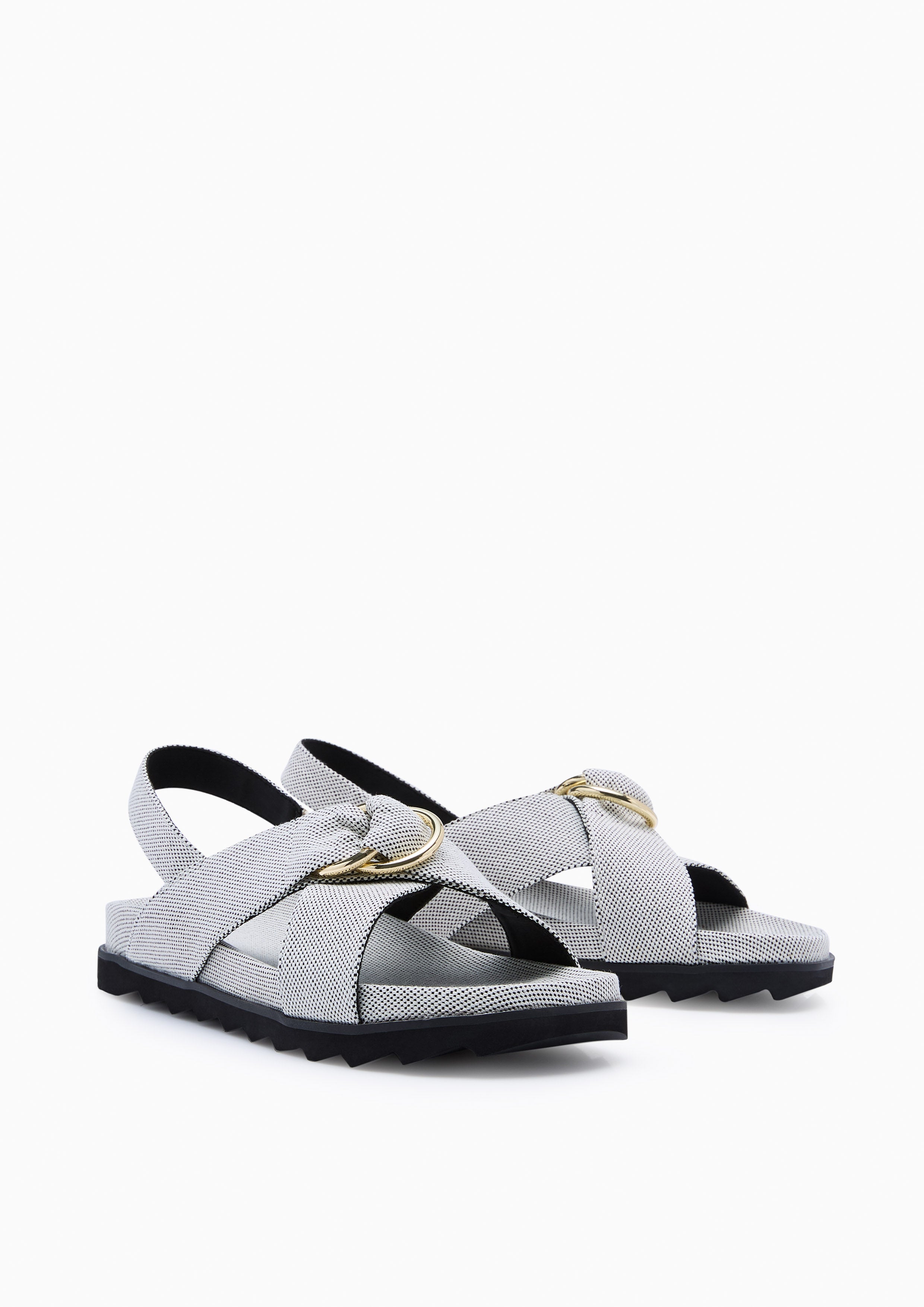 Vala Infinite Canvas Flats And Sandals - Black