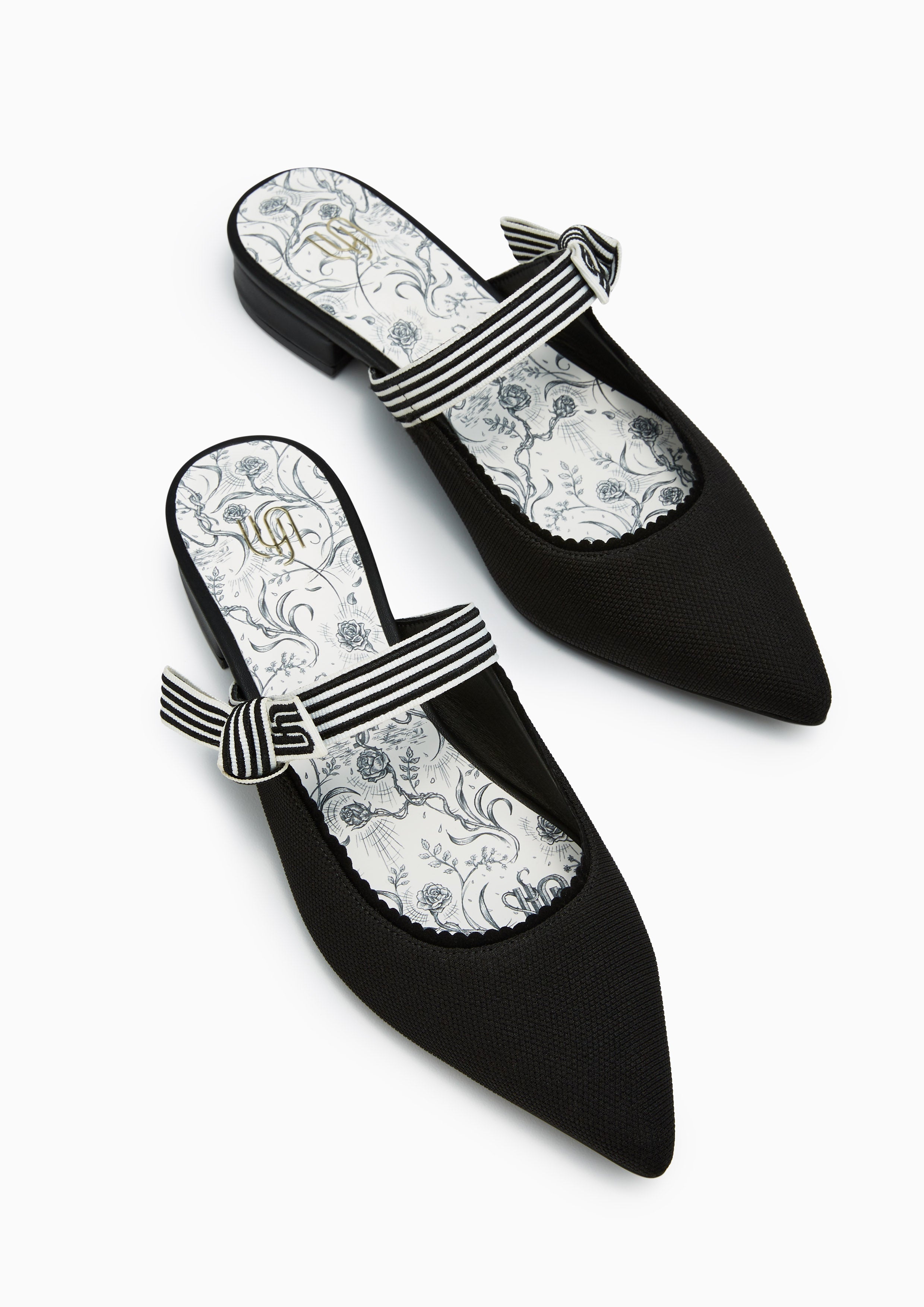 Maiden Pointy Infinite Flats And Sandals - Black