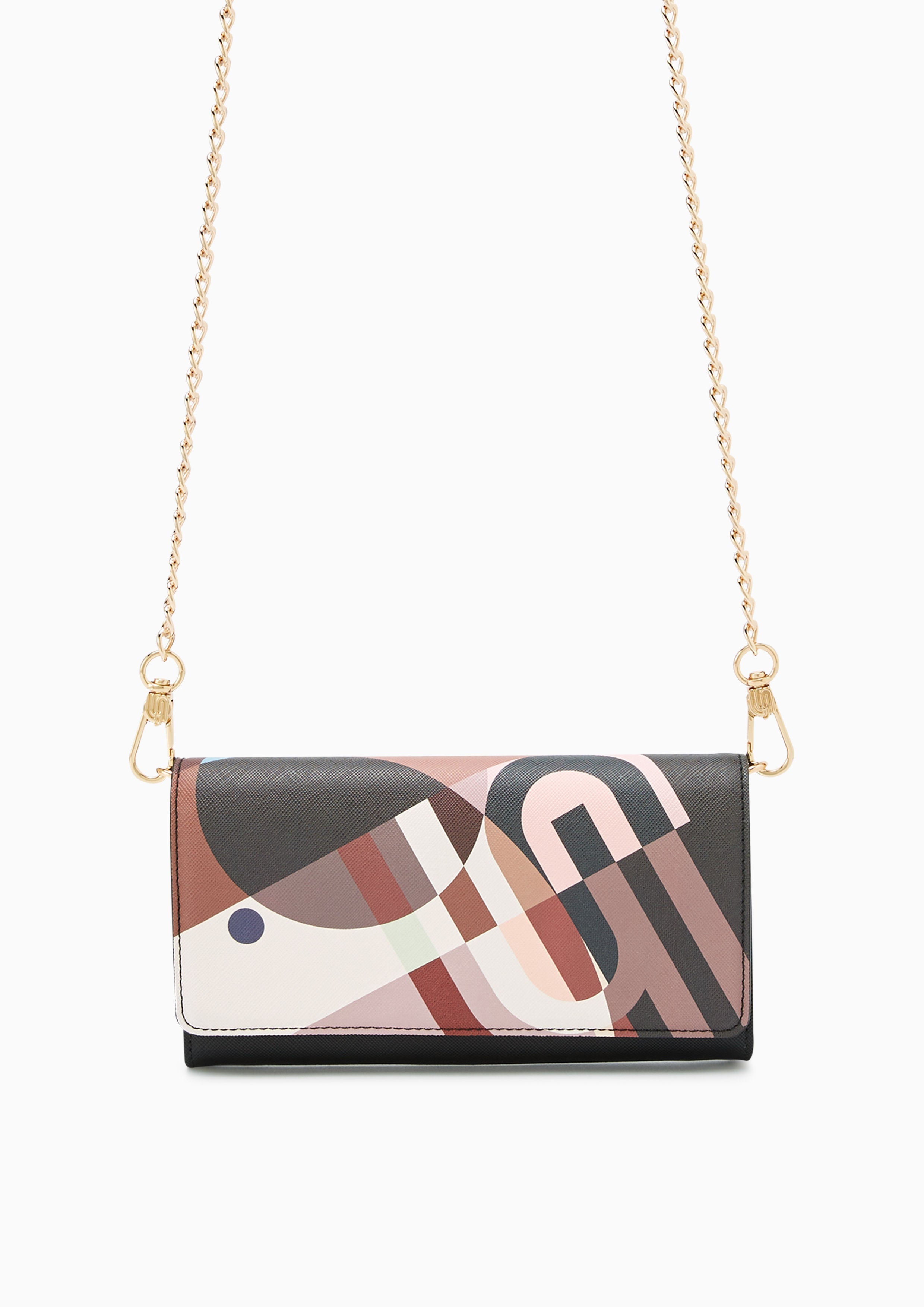 Maddie Long  Wallet On Chain - Printed Black