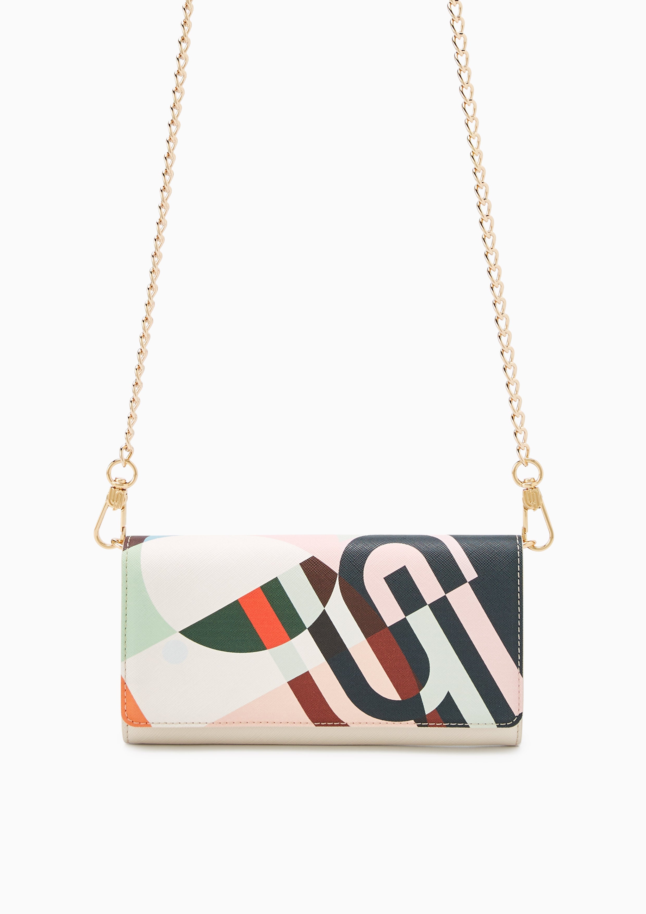 Maddie Long  Wallet On Chain - Printed Off-White