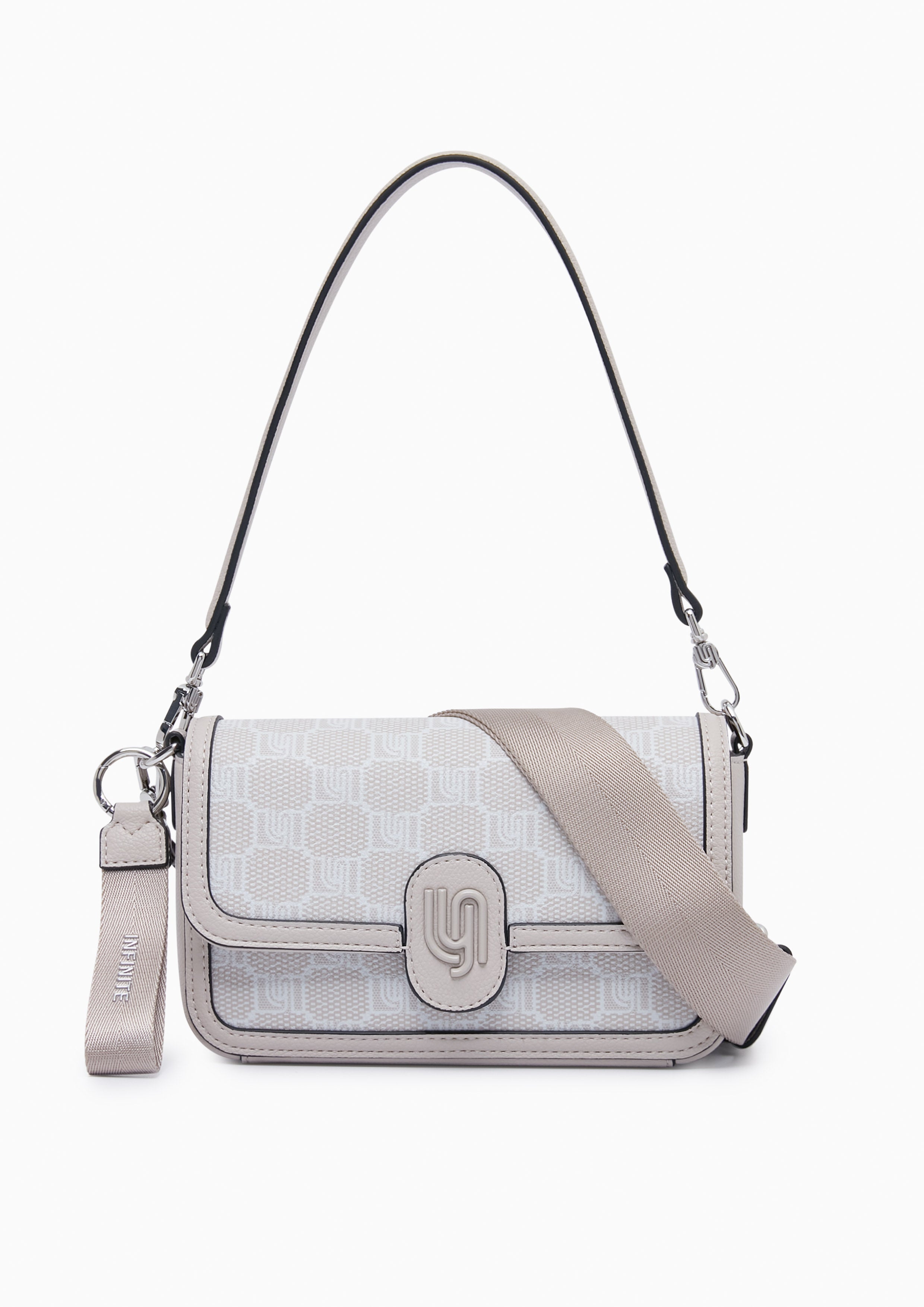 Davin Infinite Flap Shoulder Bag - Off-White