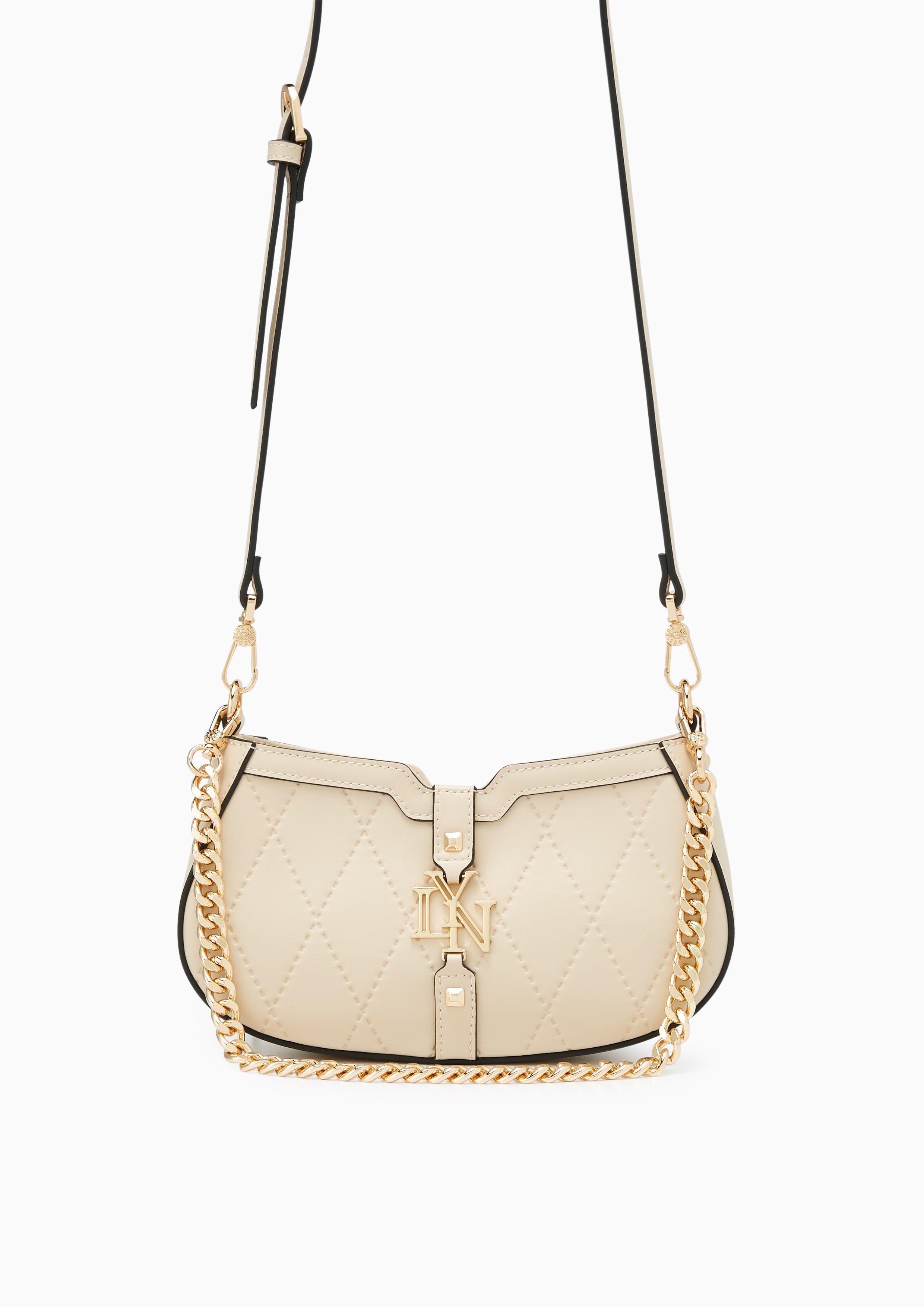 Galas Quilt S Shoulder Bag - Light Beige