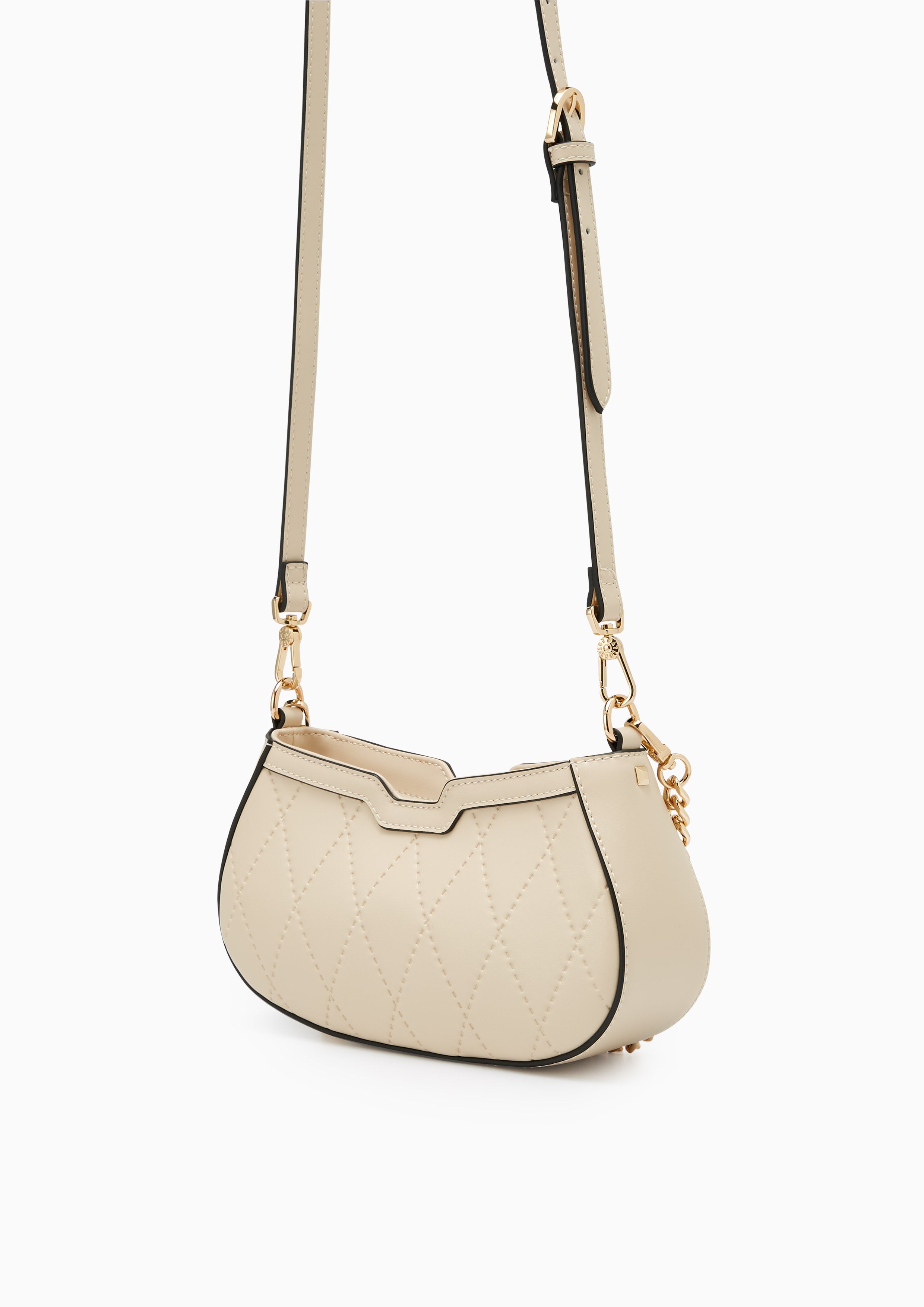 Galas Quilt S Shoulder Bag - Light Beige