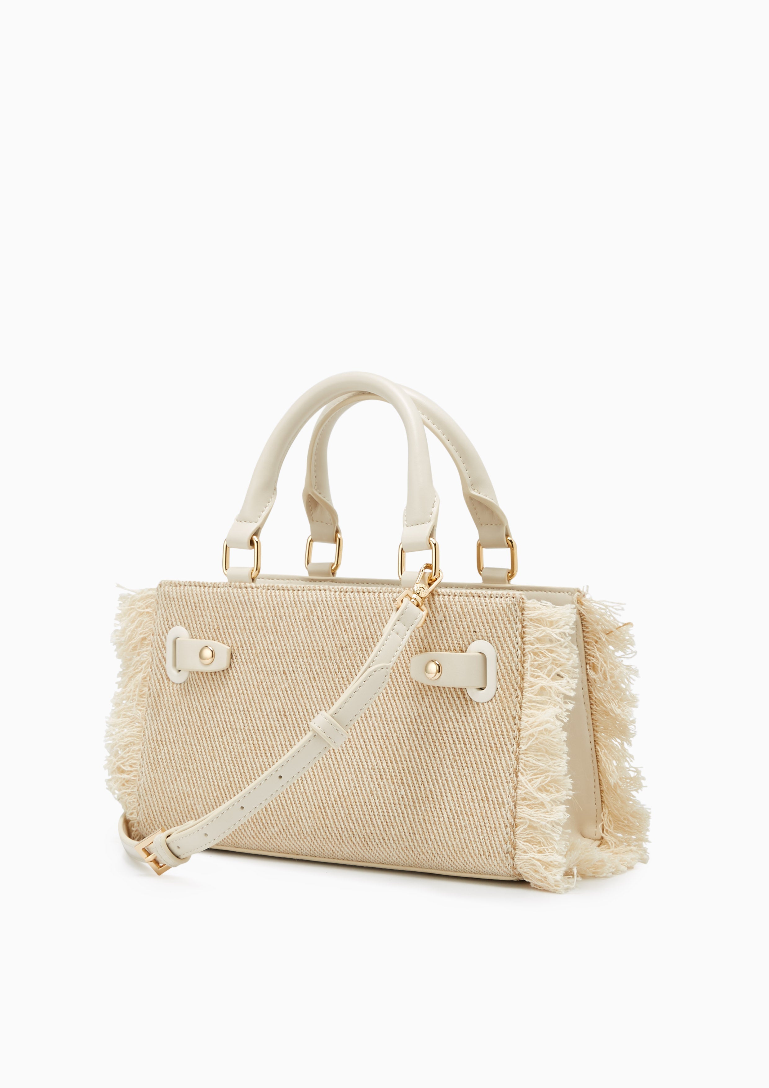 Raff Raw Top Handle S Handbag - Ivory