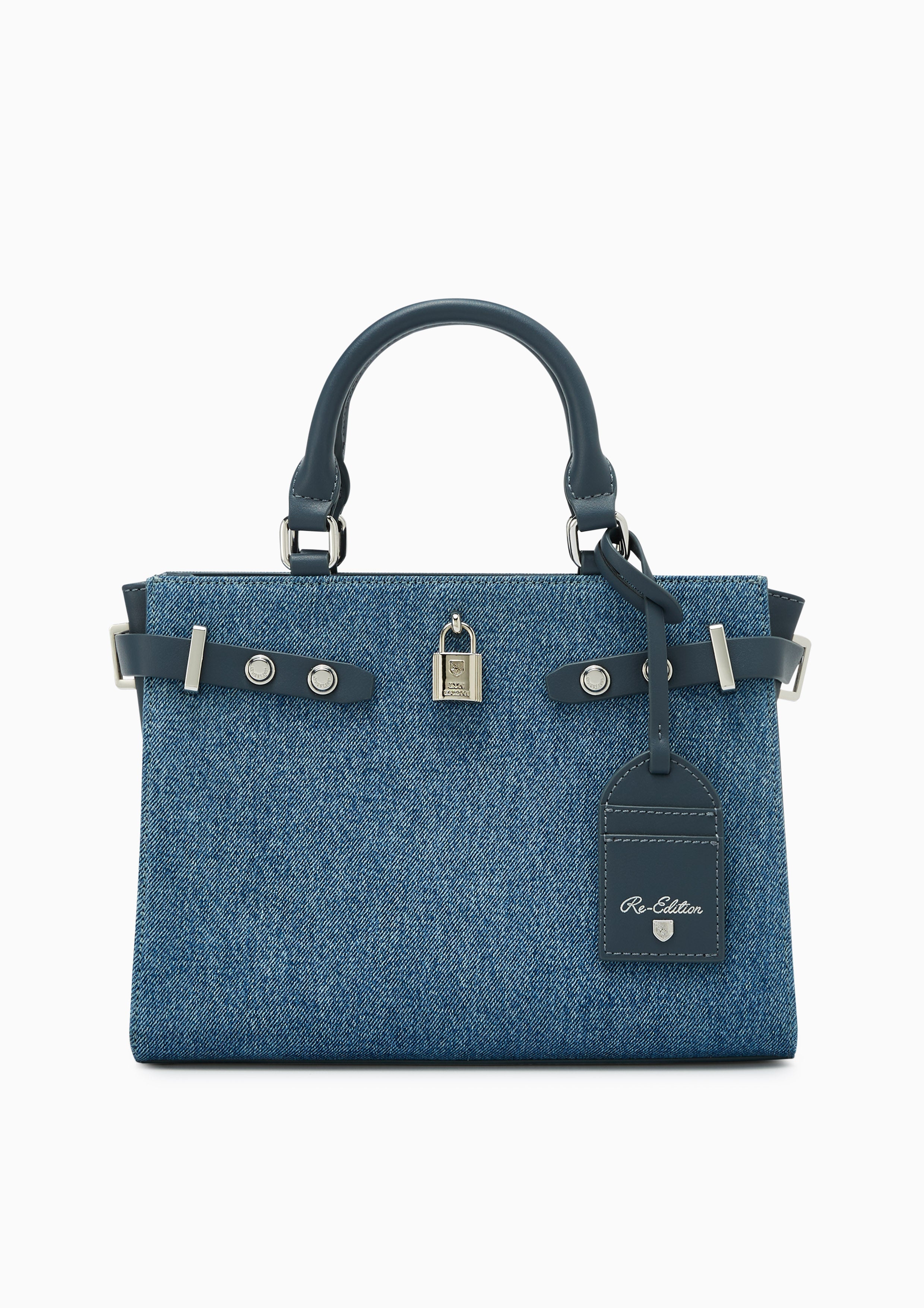 Raff Raw Top Handle L Handbag - Blue Variation 2