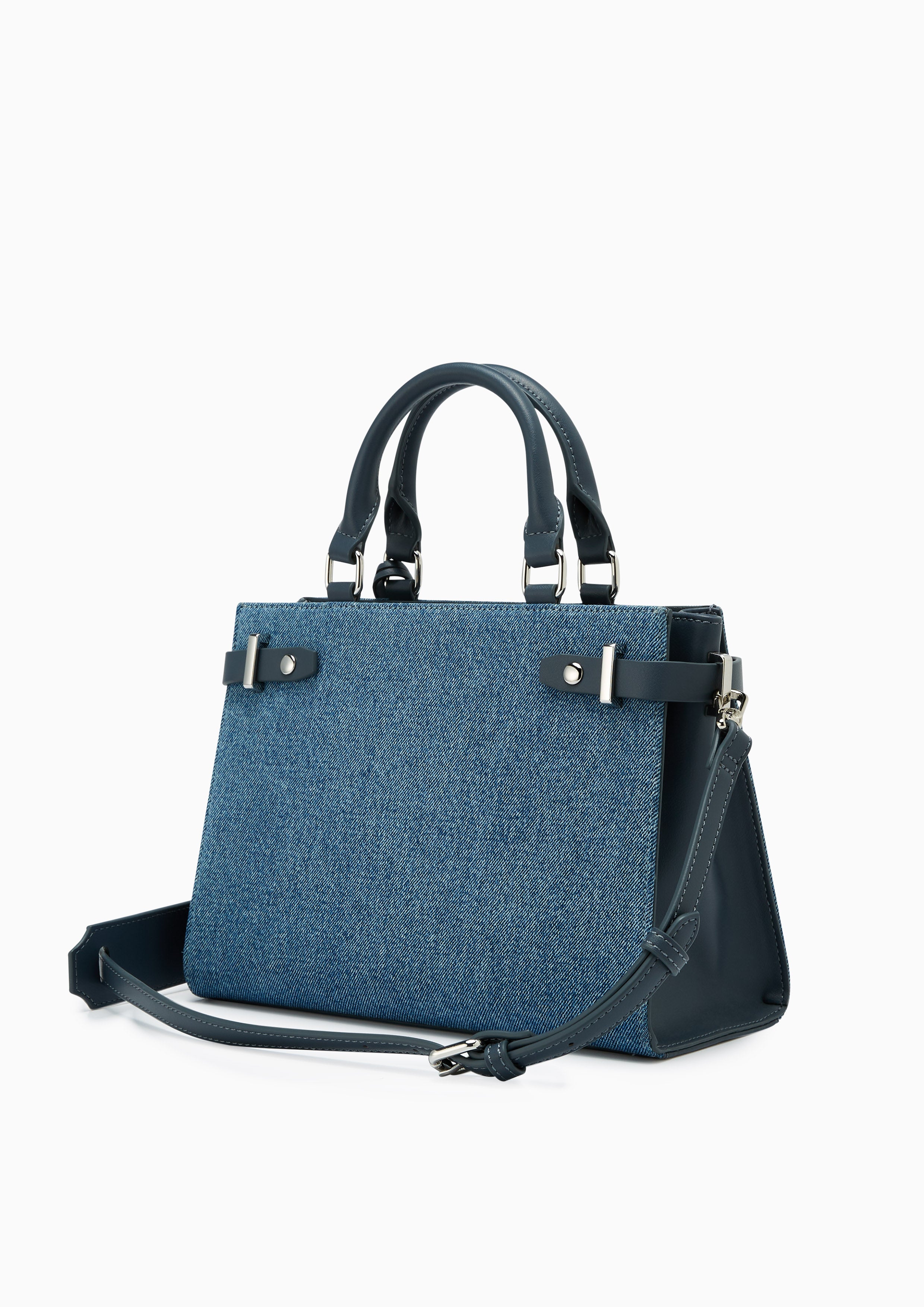 Raff Raw Top Handle L Handbag - Blue Variation 2