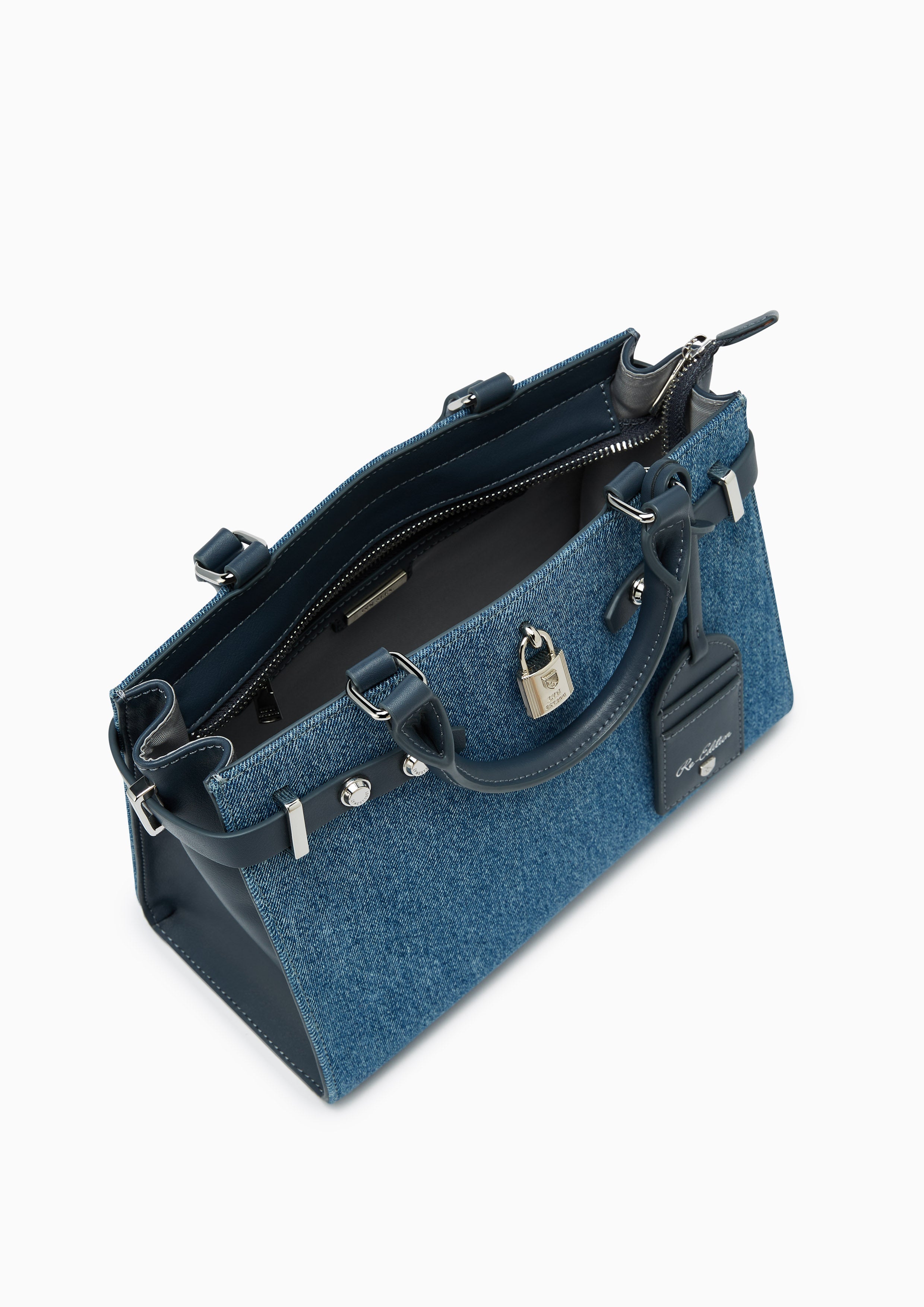 Raff Raw Top Handle L Handbag - Blue Variation 2