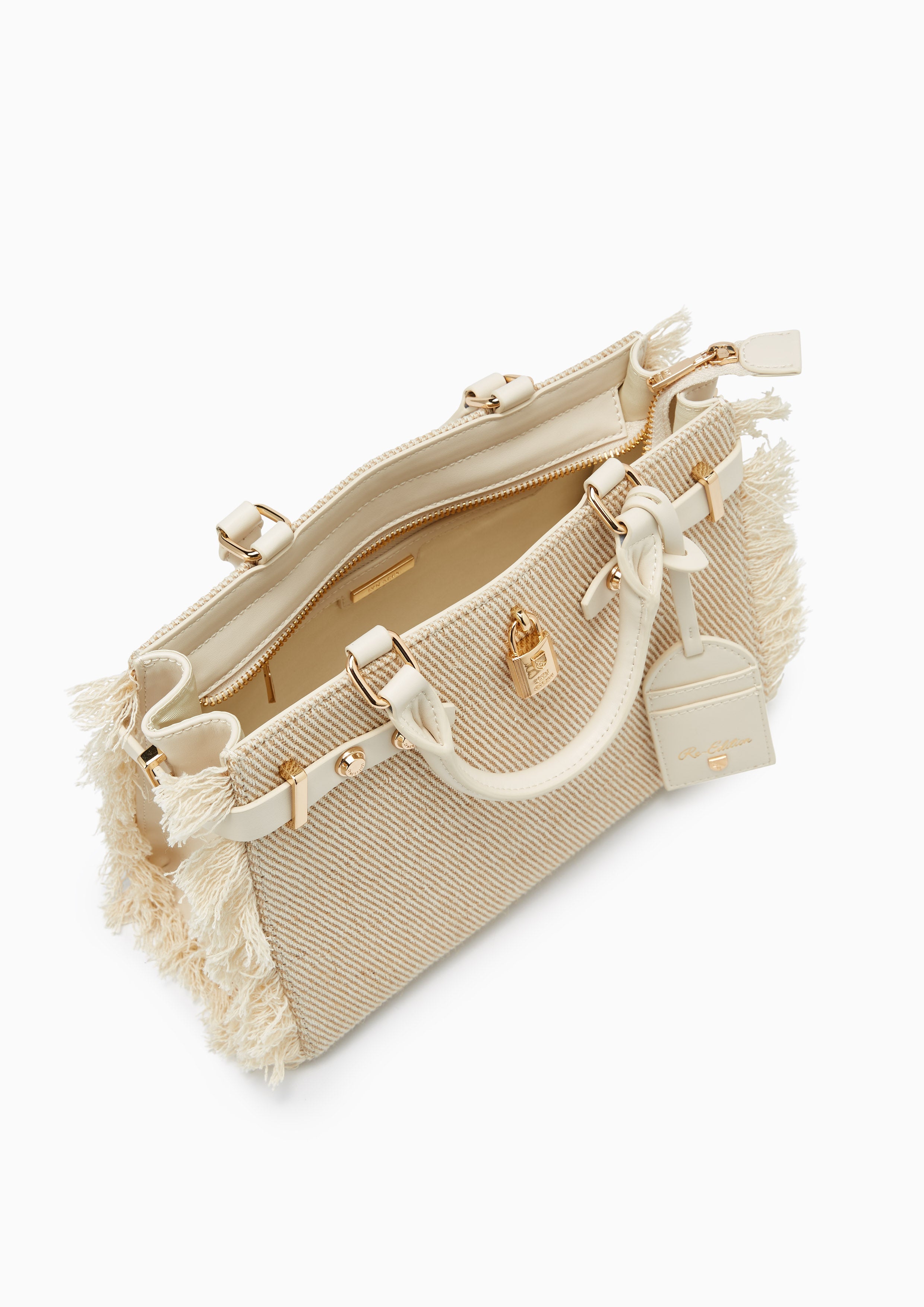 Raff Raw Top Handle L Handbag - Ivory