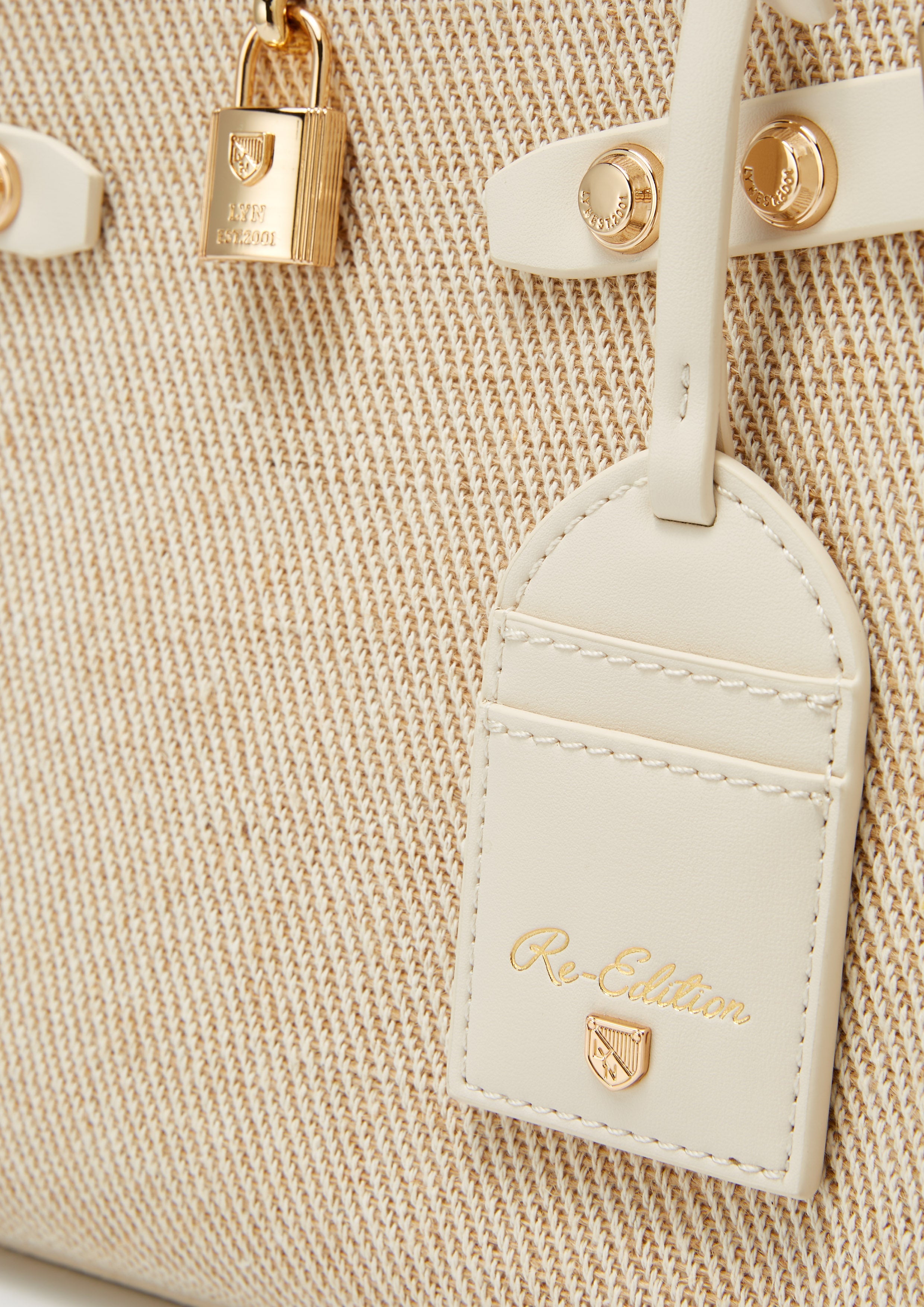 Raff Raw Top Handle L Handbag - Ivory